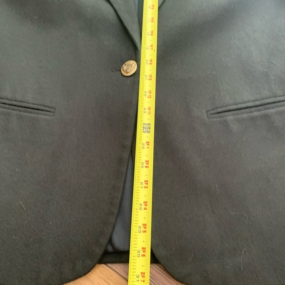 Sag Harbor Black Pure Wool Blazer Size 14 One Button Lined Y2K Vintage Shoulder - Picture 3 of 7